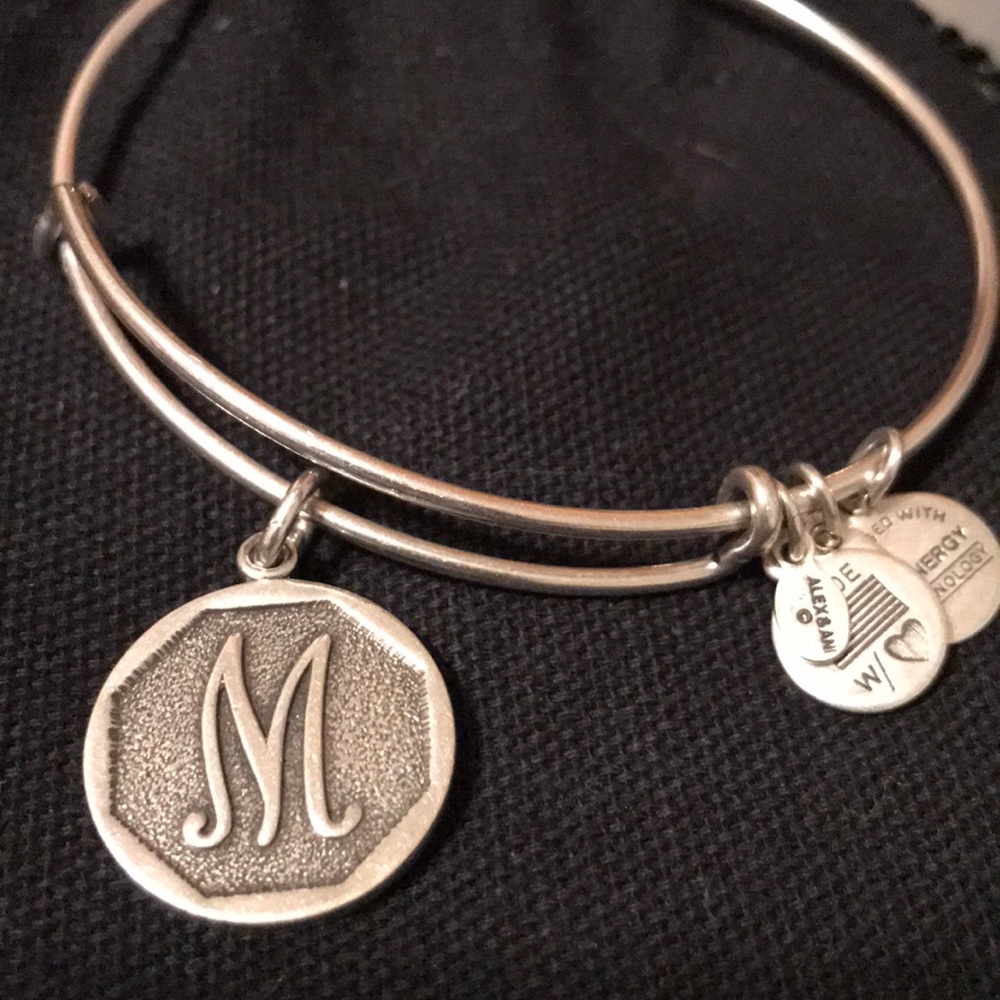 Alex and Ani Initial M Charm Bangle Bracelet